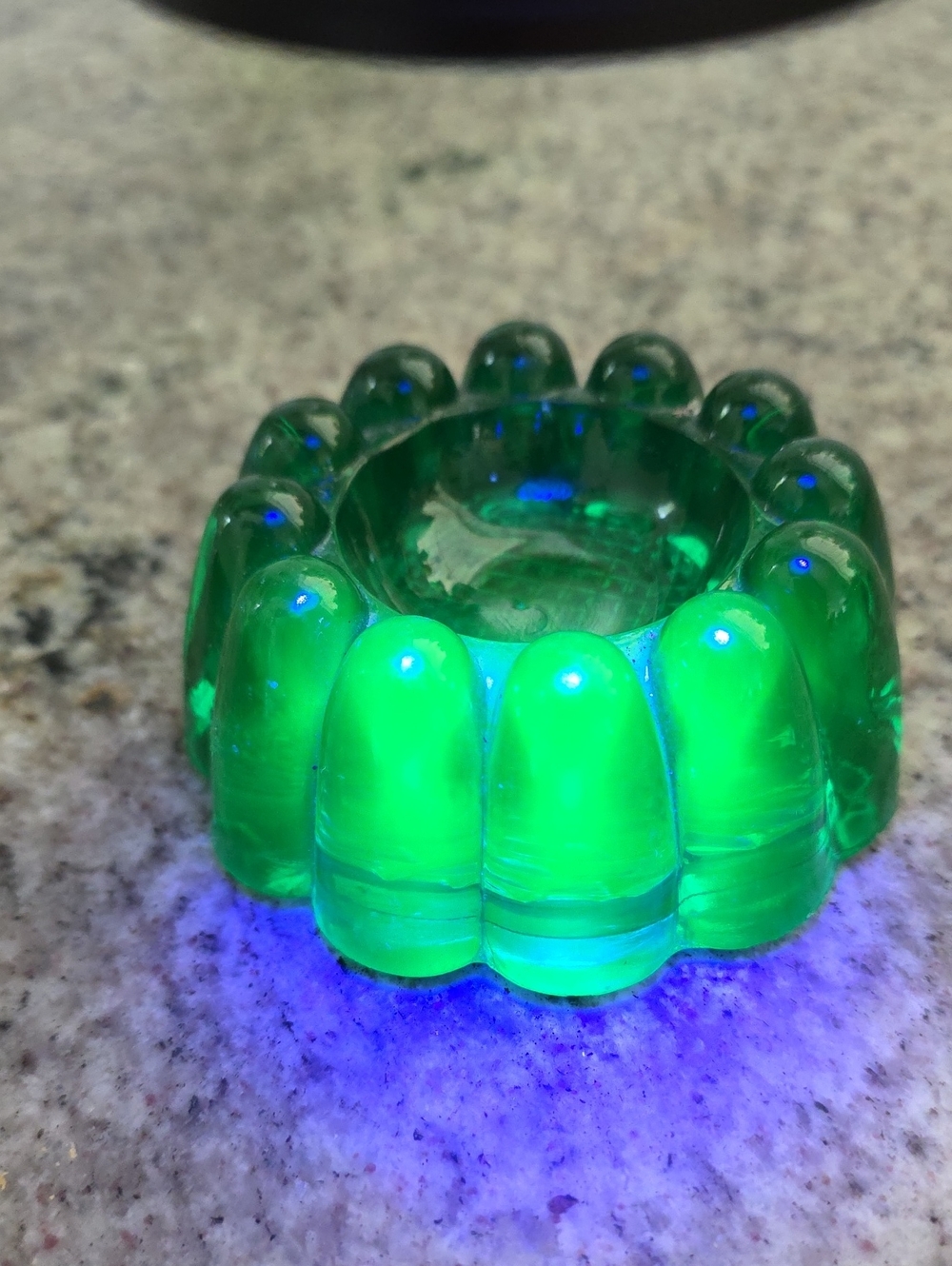 Green  Uranium Glass Candle Holder - Piano Insulater Furniture Coaster
